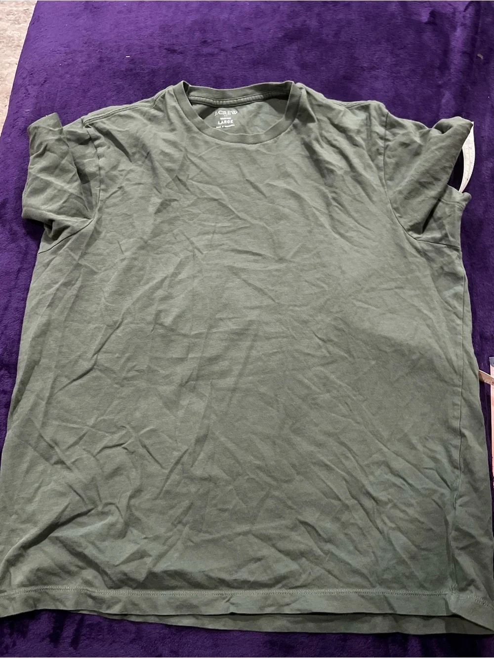 J. Crew Washed Crewneck Sweater in Olive
